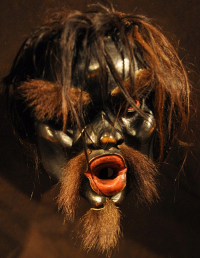 This mask is designated as a chief sasquatch mask at the First Peoples Gallery of the Royal B.C. Museum in Victoria, BC. (Generic url is http://royalbcmuseum.bc.ca )